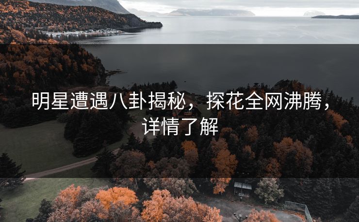 明星遭遇八卦揭秘，探花全网沸腾，详情了解