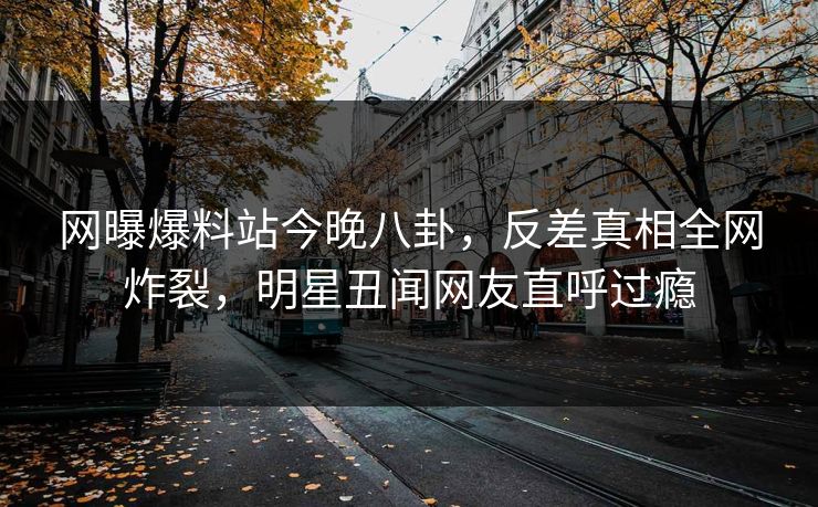 网曝爆料站今晚八卦，反差真相全网炸裂，明星丑闻网友直呼过瘾